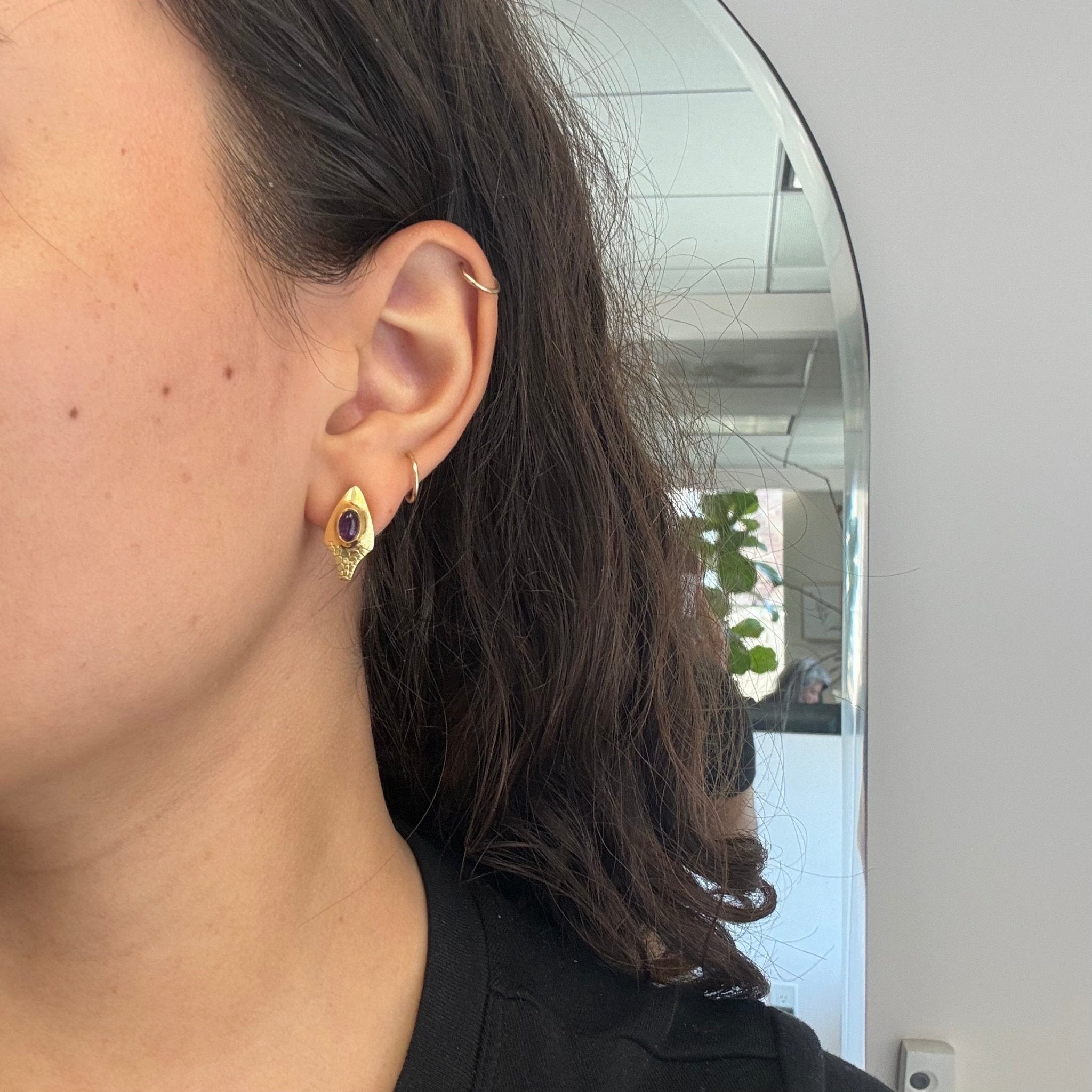 Vintage Amethyst Serpent Earrings