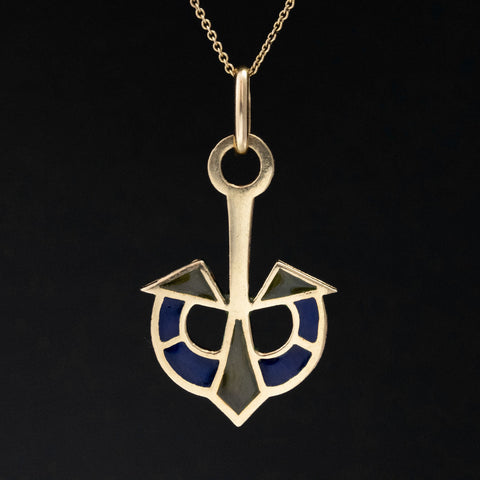 Vintage Anchor Plique-a-Jour Enamel Pendant, Italian