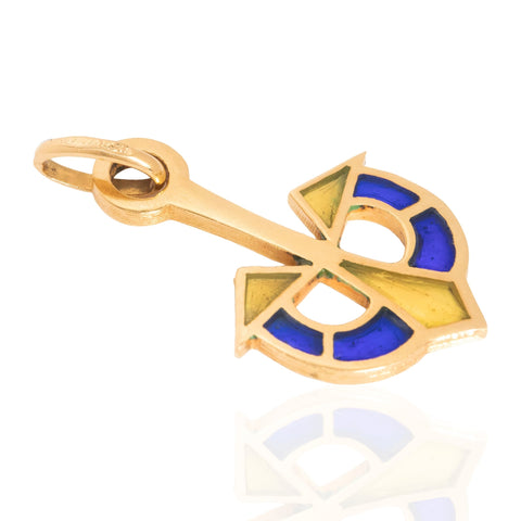 Vintage Anchor Plique-a-Jour Pendant, Italian
