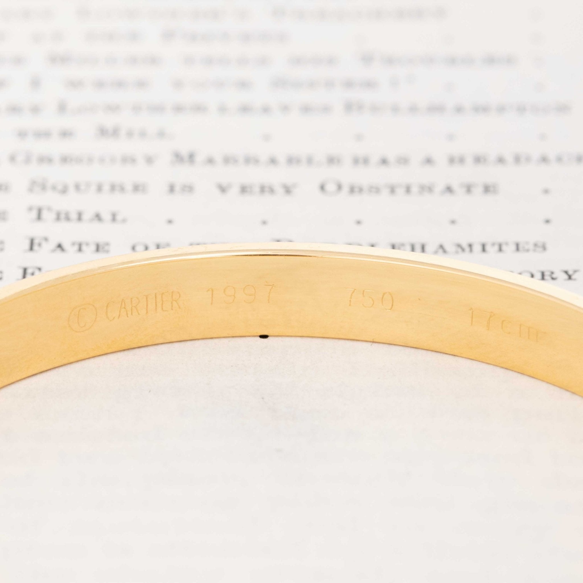 Yellow gold Cartier bracelet with timeless design