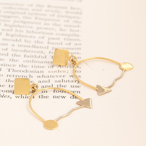 Vintage Arrow Motif Dangle Earrings