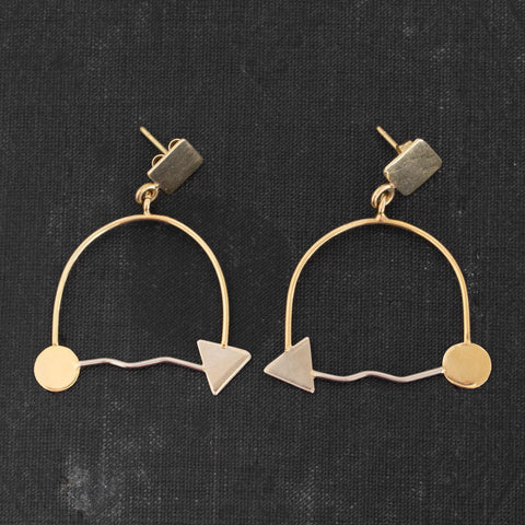 Vintage Arrow Motif Dangle Earrings
