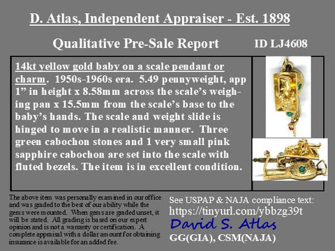 Vintage Articulating Baby Scale Charm