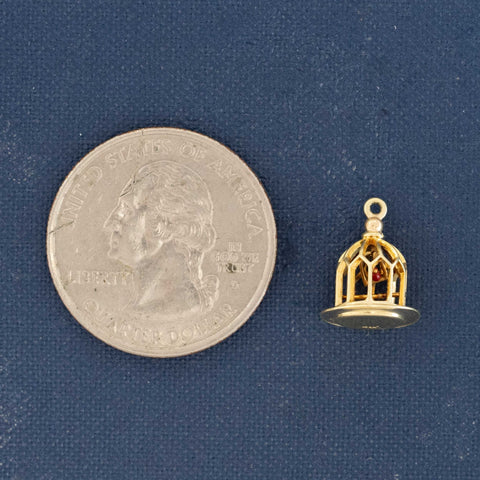 Vintage Articulating Bird Cage Charm