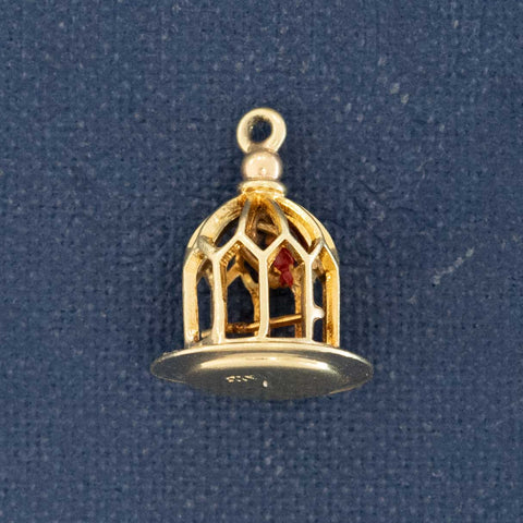 Vintage Articulating Bird Cage Charm