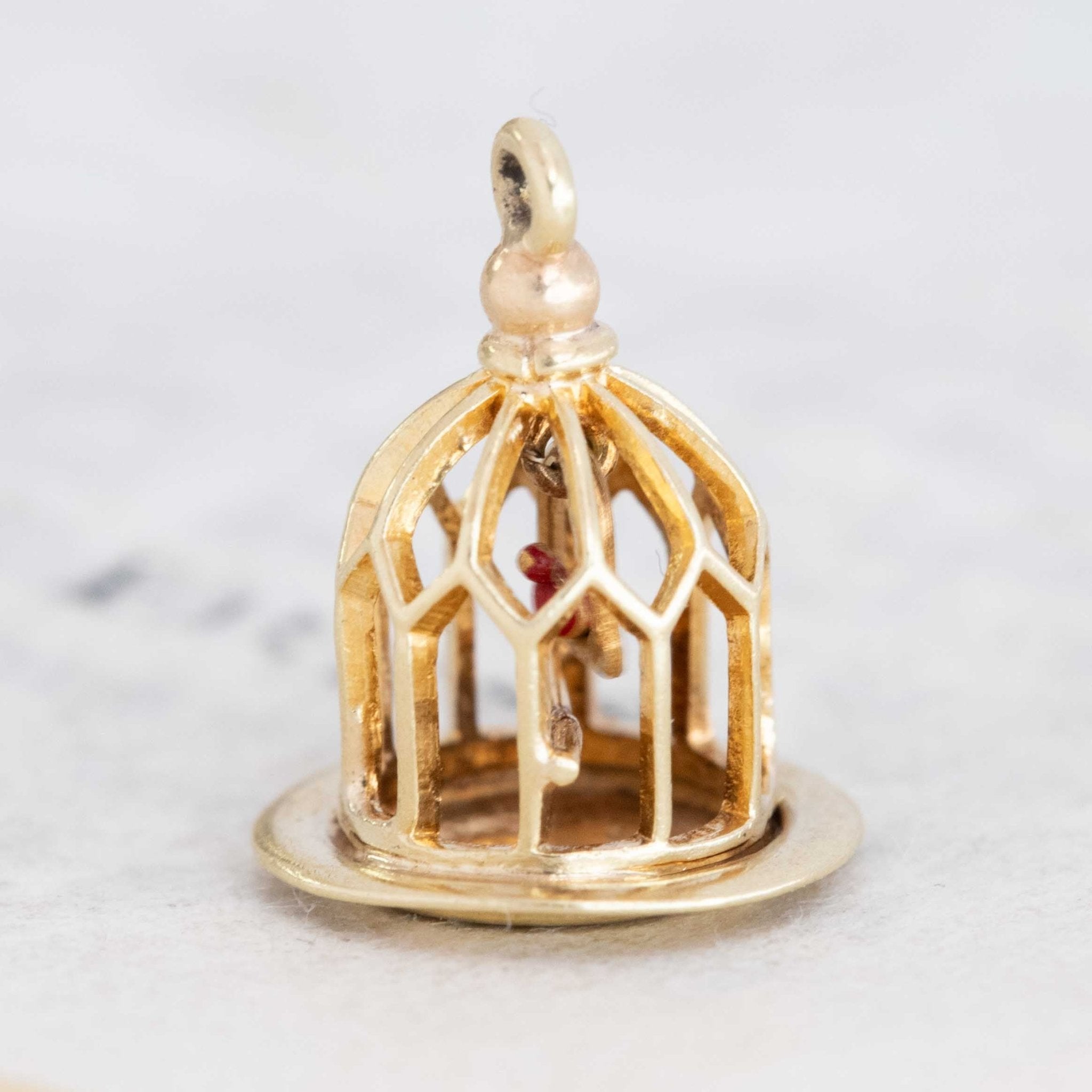 Vintage Articulating Bird Cage Charm