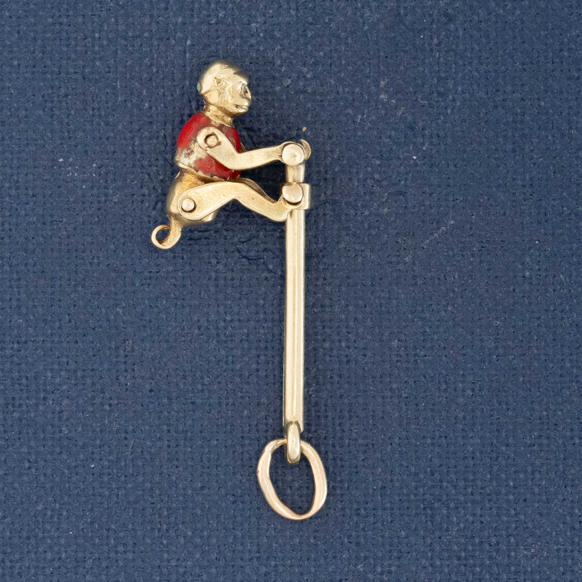 Vintage Articulating Circus Monkey Charm
