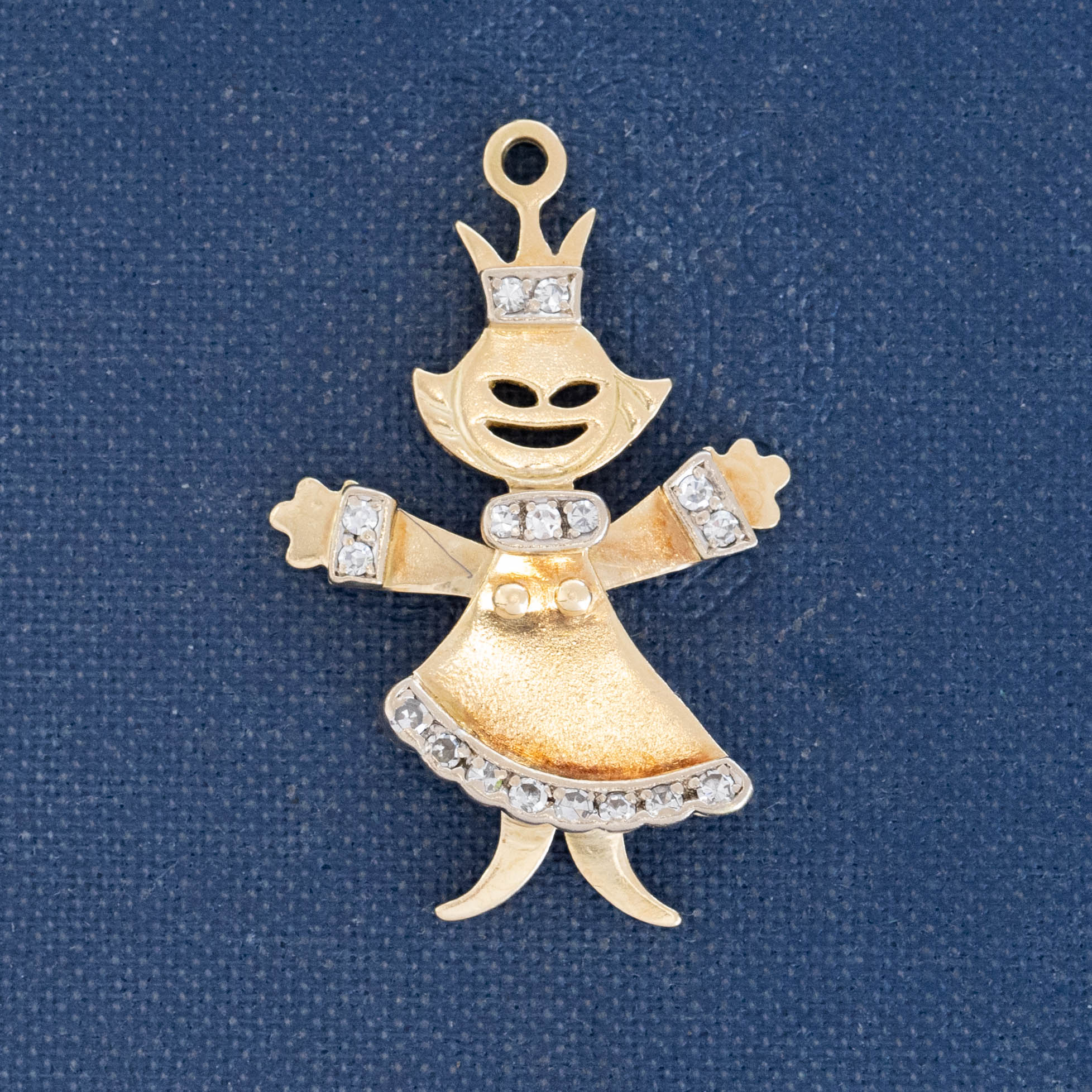 Diamond Puppet Vintage Articulating Diamond Doll Puppet Pendant