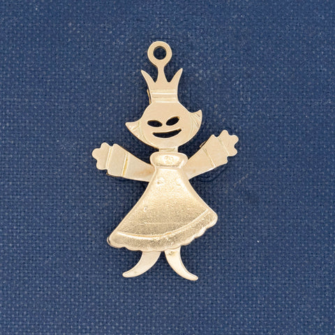 Vintage Articulating Diamond Doll Puppet Pendant