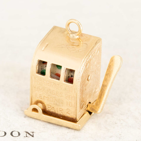 Vintage Articulating Slot Machine Charm