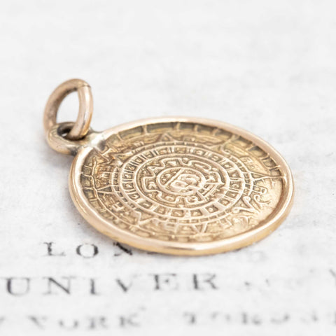 Vintage Aztec Calendar Pendant