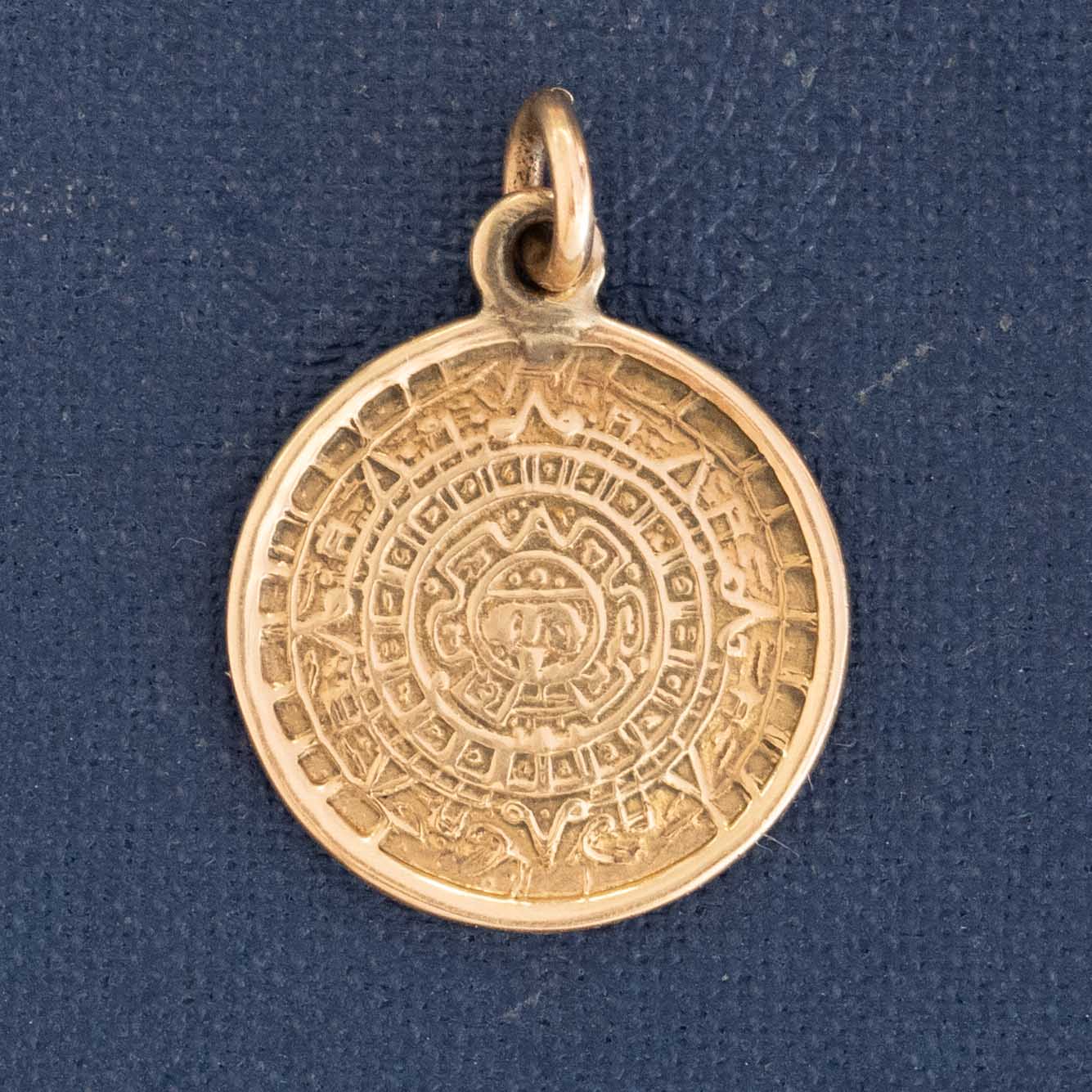 Vintage Aztec Calendar Pendant