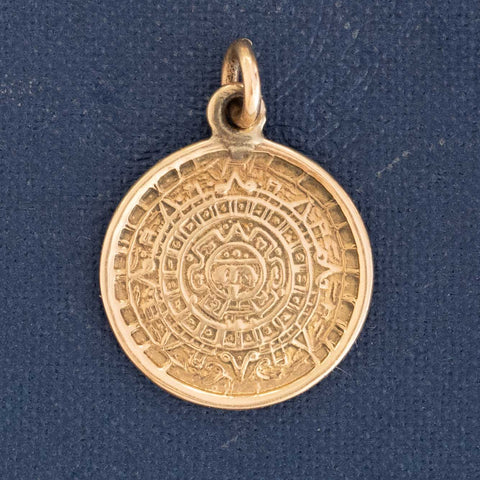 Vintage Aztec Calendar Pendant