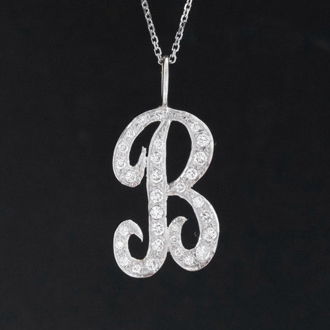 Vintage B Letter Diamond Pendant