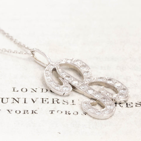 Vintage B Letter Diamond Pendant