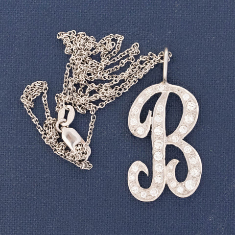 Vintage B Letter Diamond Pendant