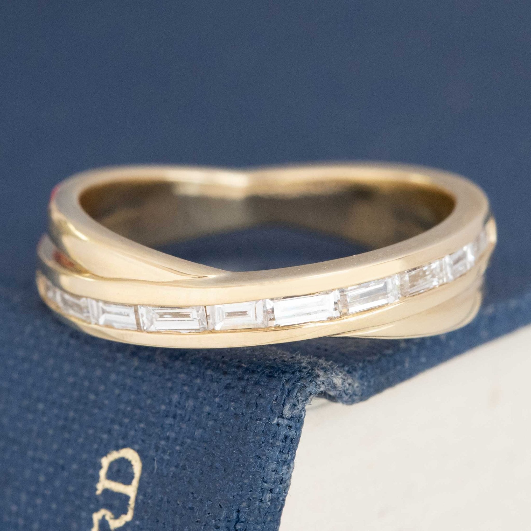 Vintage Baguette Cut Diamond Cross Band