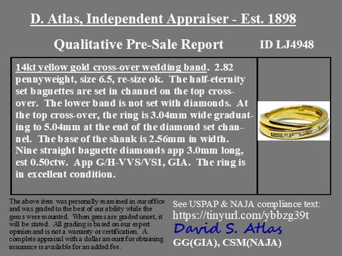 Vintage Baguette Cut Diamond Cross Band