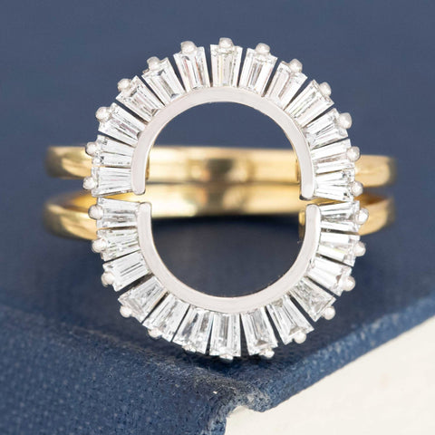 1.56ctw Vintage Baguette Cut Diamond Ring Jacket