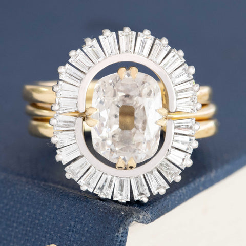 1.56ctw Vintage Baguette Cut Diamond Ring Jacket