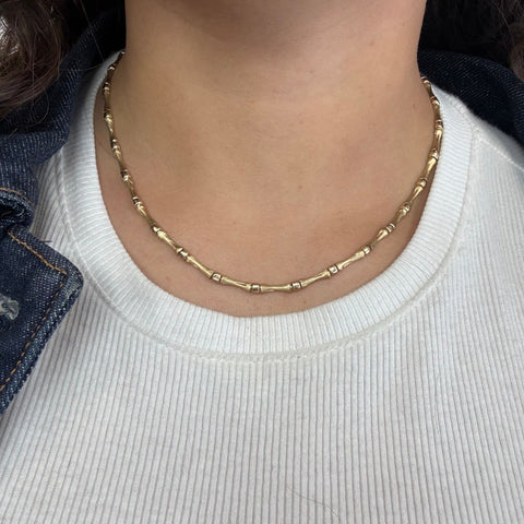 Vintage Bamboo Link Necklace