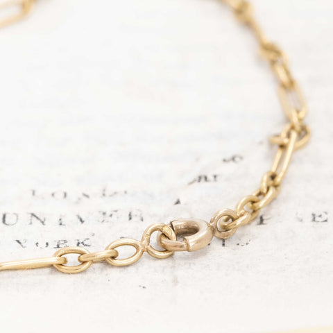 Vintage Bar Link Chain Bracelet, French