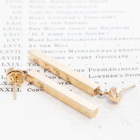 Vintage Bar Link Drop Earrings