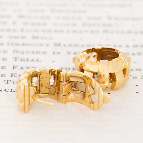 Vintage Basket Weave Hoop Huggies, by Tiffany & Co.