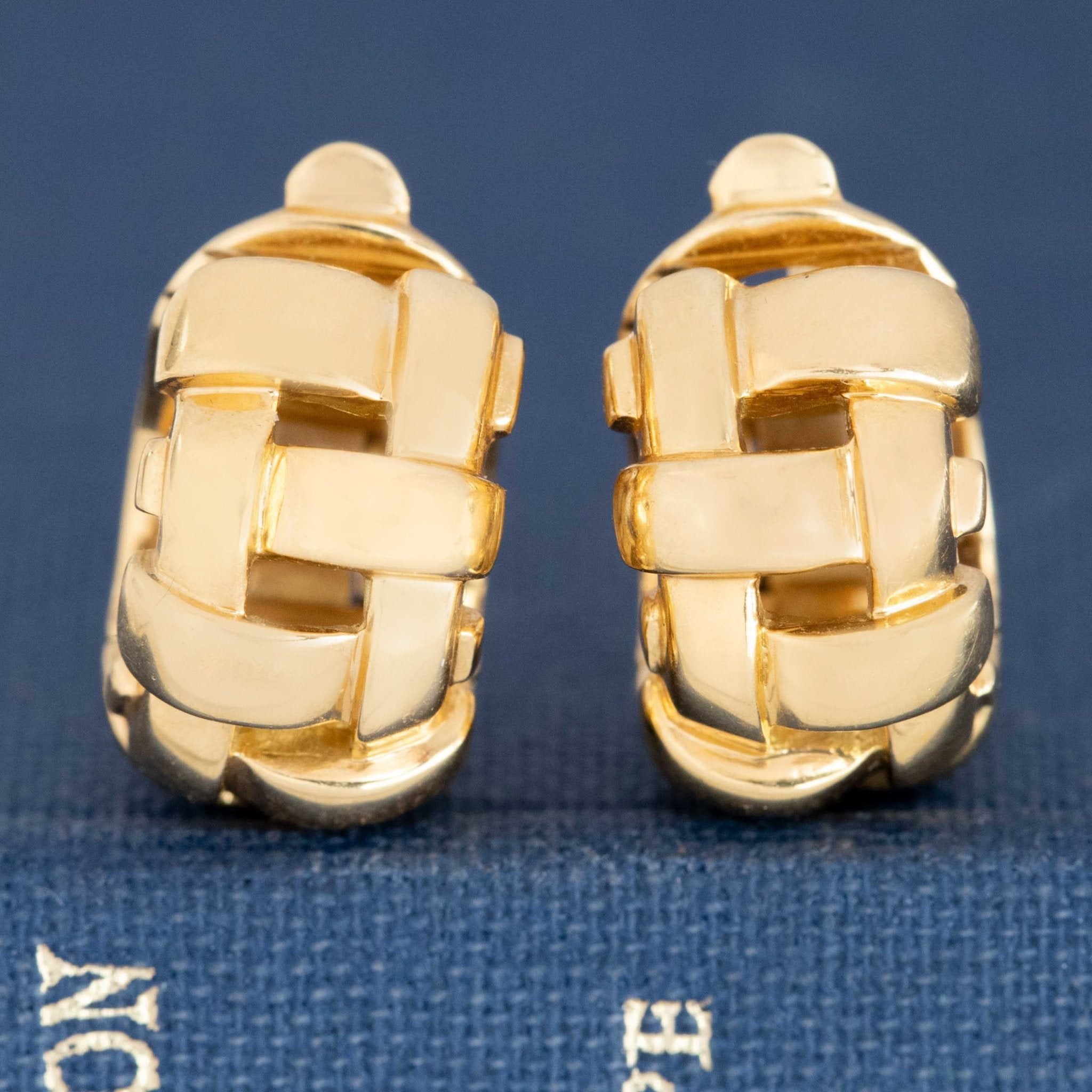 Vintage Basket Weave Hoop Huggies, by Tiffany & Co.