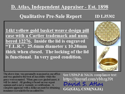 Vintage Basket Weave Pill Box, by Cartier