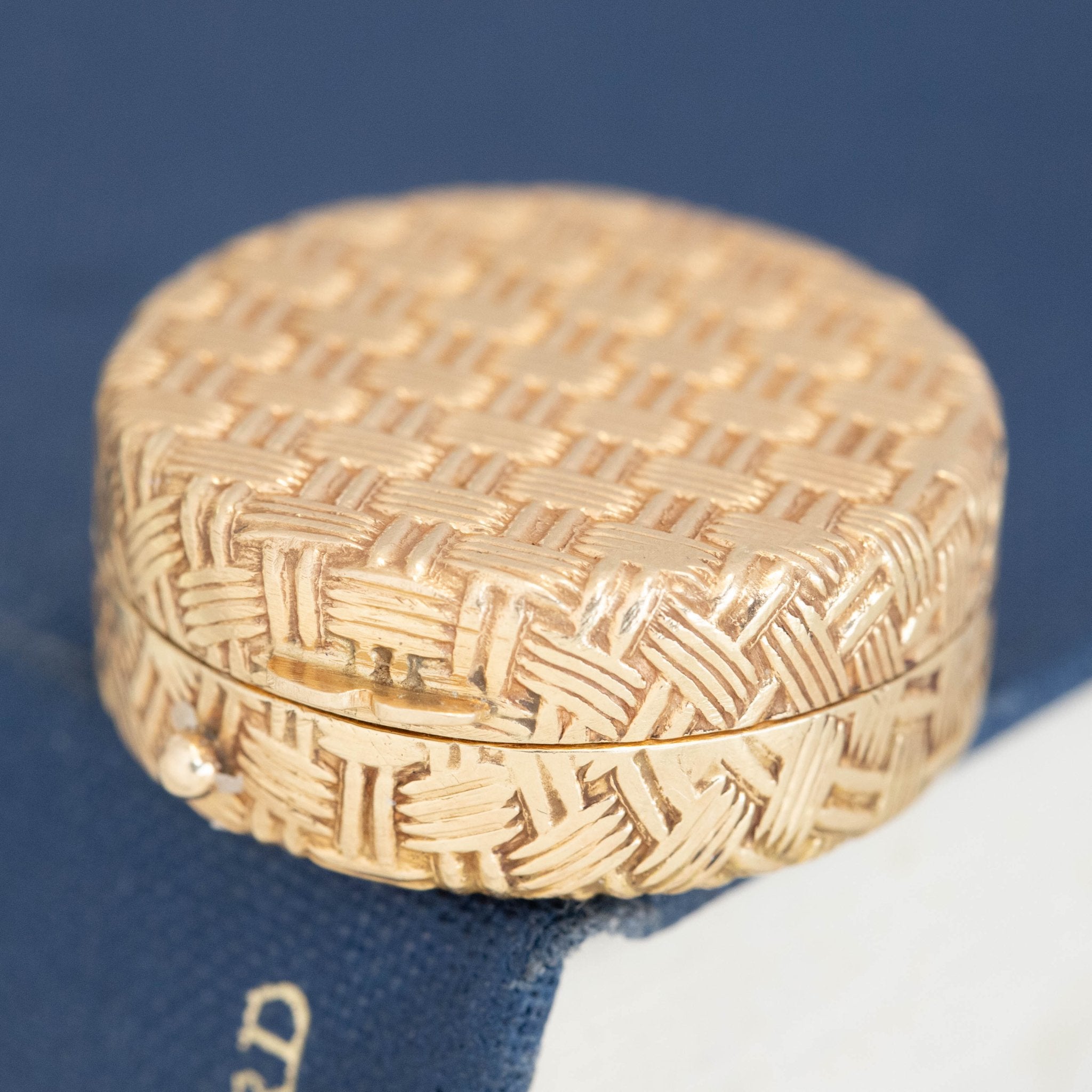 Vintage Basket Weave Pill Box, by Cartier