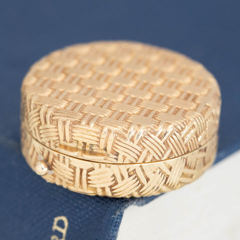 Vintage Basket Weave Pill Box, by Cartier
