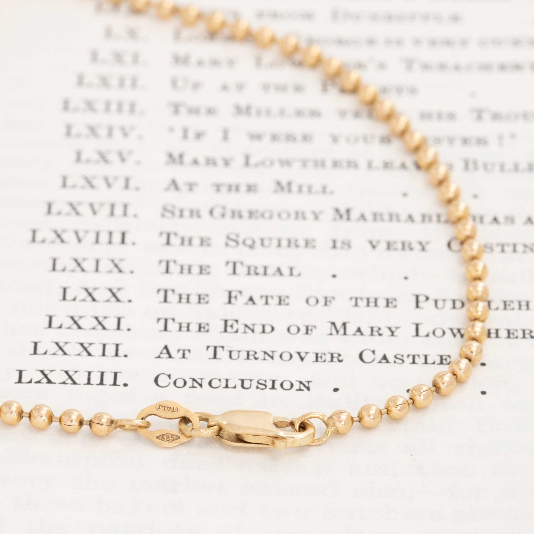 Vintage Beaded Chain Necklace, Italian