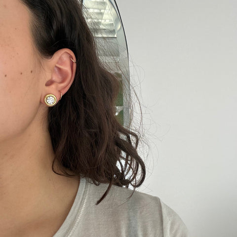 Vintage Bezel Earrings Jacket