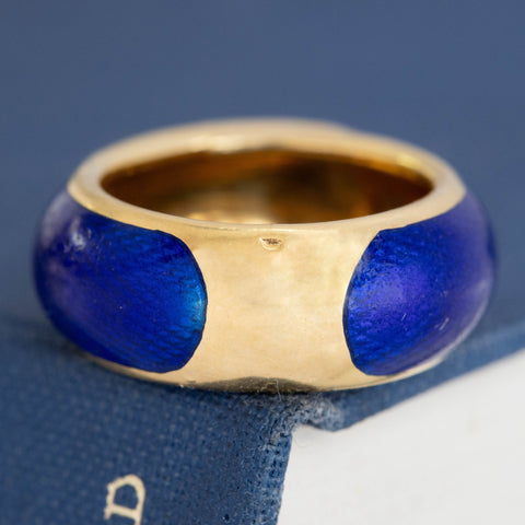 Vintage Blue Enamel Buckle Band, By Van Cleef & Arpels
