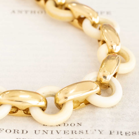 RARE Vintage Bone & Gold Convertible Bracelet/Necklace by Tiffany & Co.