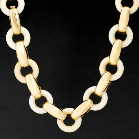 RARE Vintage Bone & Gold Convertible Bracelet/Necklace by Tiffany & Co.