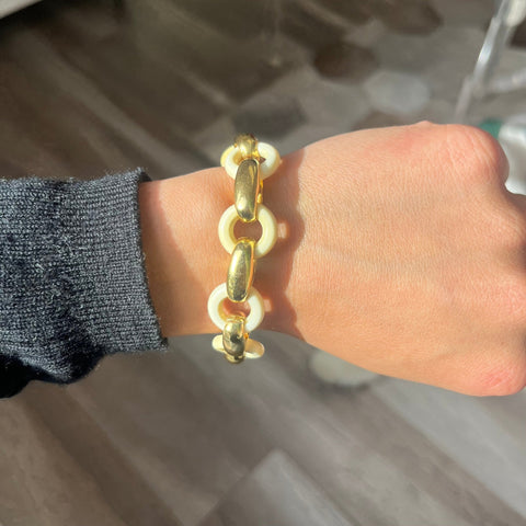 RARE Vintage Bone & Gold Convertible Bracelet/Necklace by Tiffany & Co.