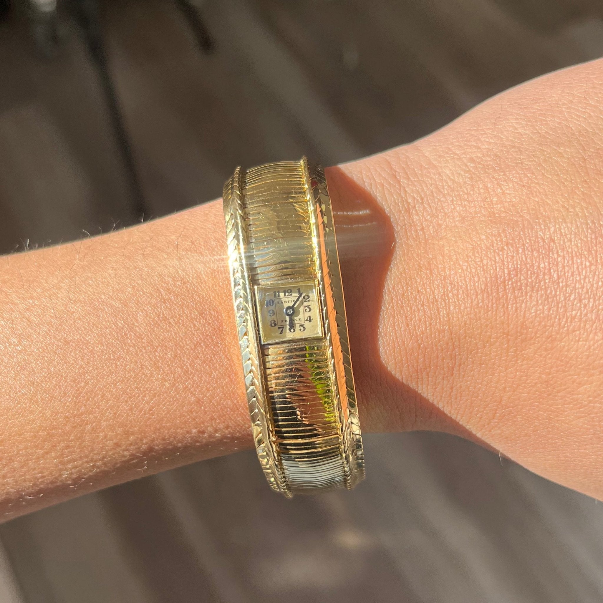 Vintage Bracelet Watch by Cartier France c 1940s