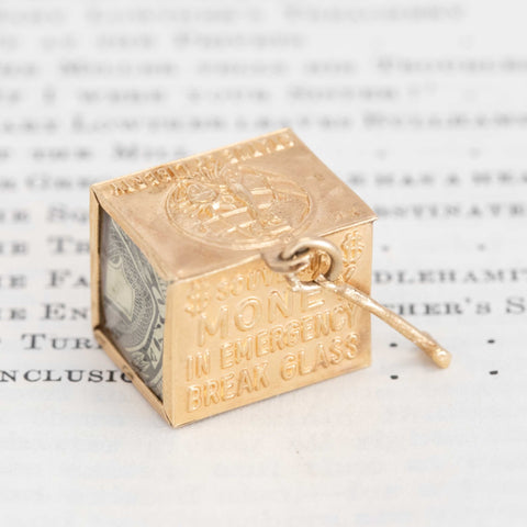 Vintage "Break In Case of Emergency" Dollar Charm