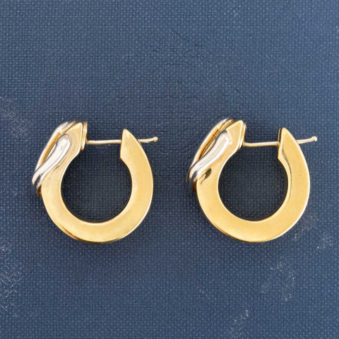 Vintage Buckle Hoop Huggies, Italian