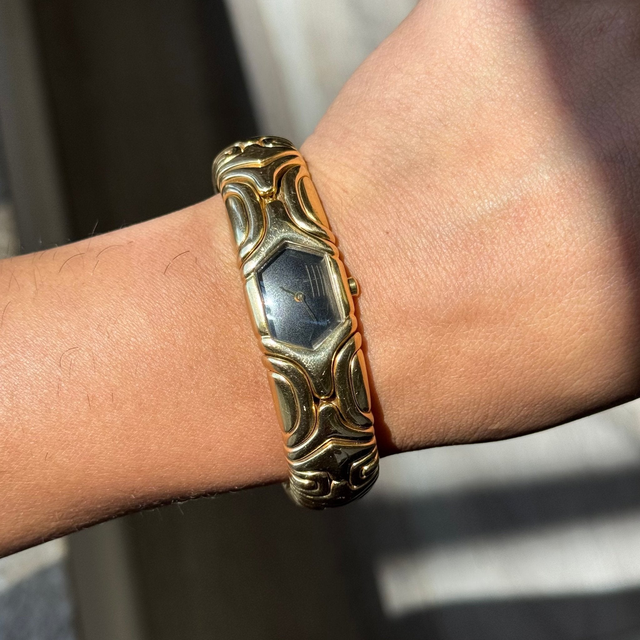 Vintage Bvlgari "Alveare" Yellow Gold Watch