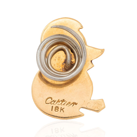 Vintage Cartier Diamond & Enamel Hatching Chick Brooch, by Cartier
