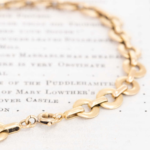 Vintage Circle Link Chain Bracelet, French