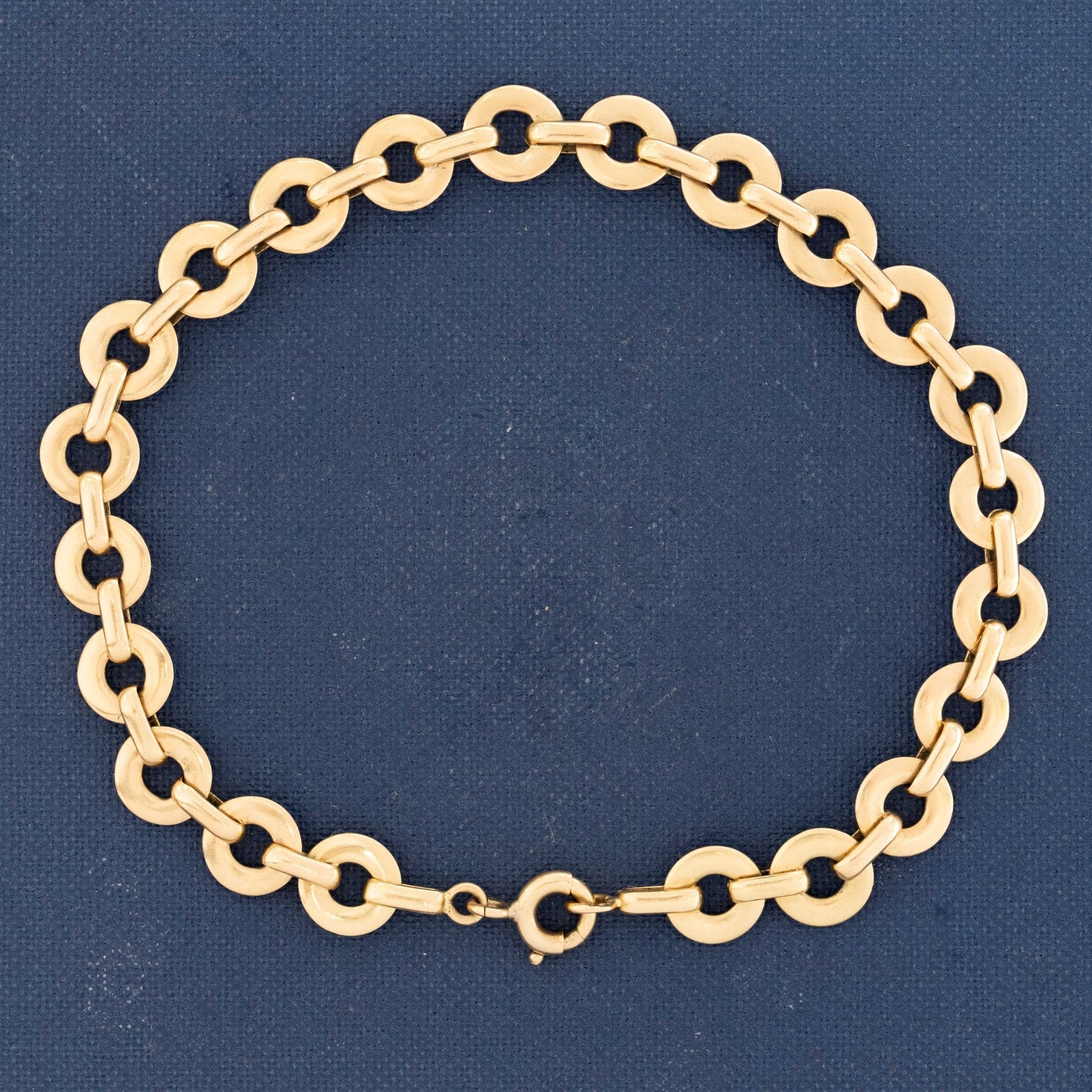Vintage Circle Link Chain Bracelet, French
