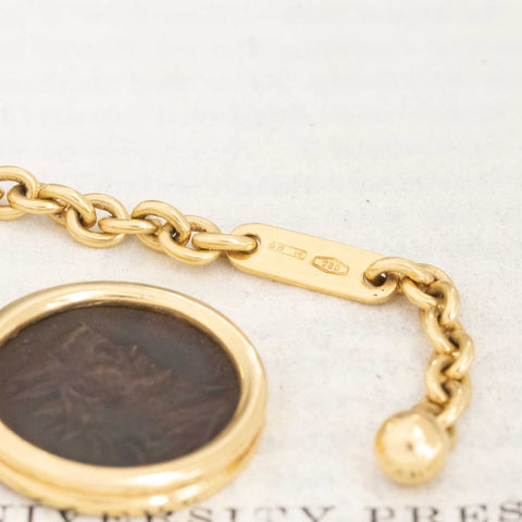 Vintage Coin Keychain, Italian