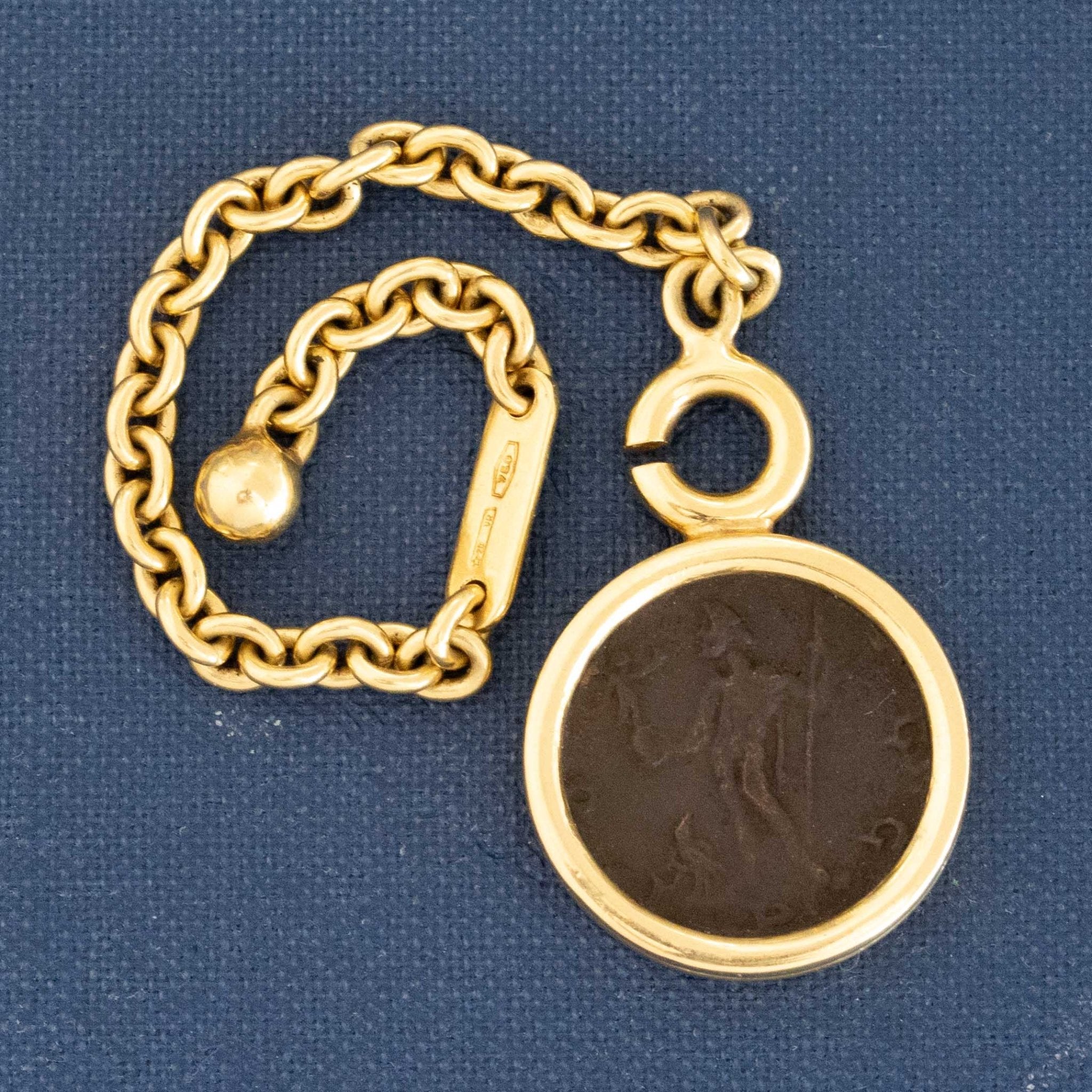 Vintage Coin Keychain, Italian