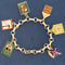 Vintage English enamel charm bracelet with colonial tavern motifs