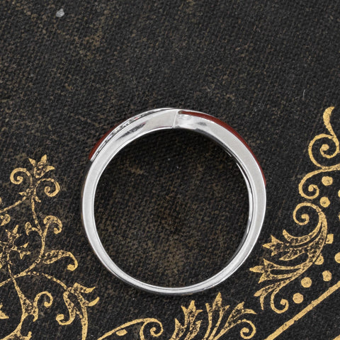Vintage Coral & Baguette Cut Diamond Twist Band
