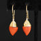 Vintage Coral & Diamond Drop Earrings